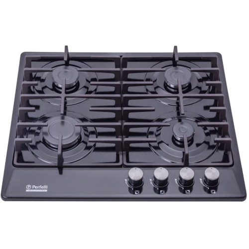 Варочная поверхность газовая Perfelli HGM 61490 BL: Рабочая поверхность эмаль