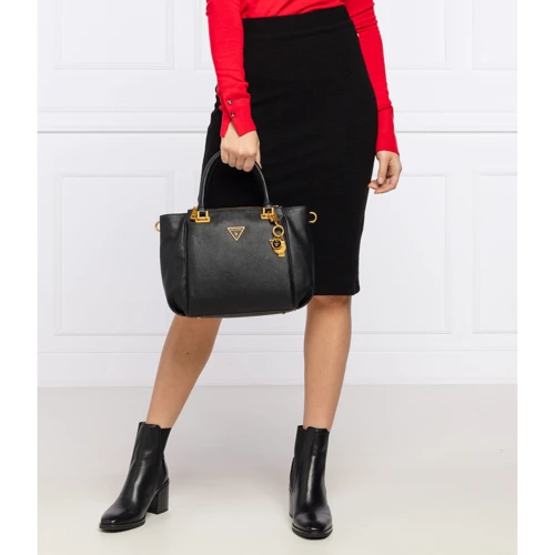 Женская сумка тоут Guess Destiny Status Satchel черная (HWVB7878060-BLA): Тип ручки С двумя ручками, Длинная ручка, Плечевой ремень, Со съемным ремнем