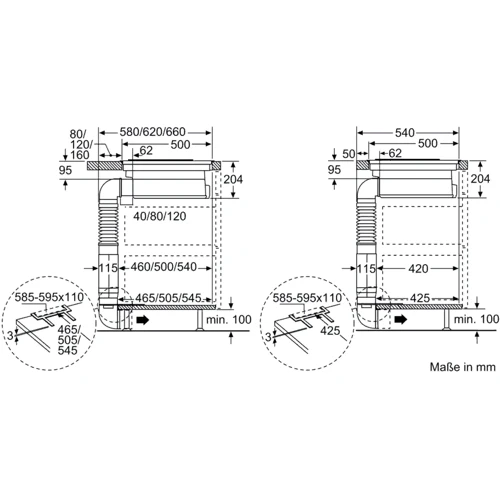 Варочная поверхность электрическая Bosch PKM845F11E: Расположение панели Спереди посередине
