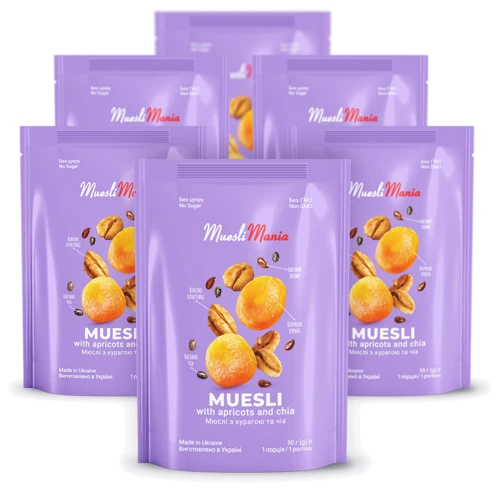 Мюсли Muesli Mania с курагой и чиа 6х50 г (4820220140418)