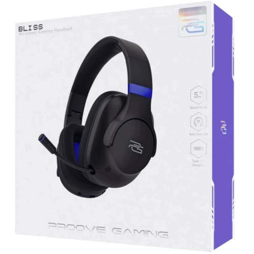 Наушники Proove Gaming Bliss Black (GHBL00010001): Тип конструкции полноразмерные
