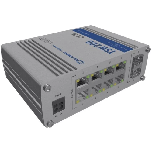 Сетевой коммутатор Teltonika TSW200 (TSW200000010): Количество портов Gigabit Ethernet (10/100/1000) 8