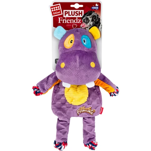 Игрушка для собак GiGwi Plush Бегемот с веревками и пищалкой текстиль 34 см (2255): Производитель GiGwi
