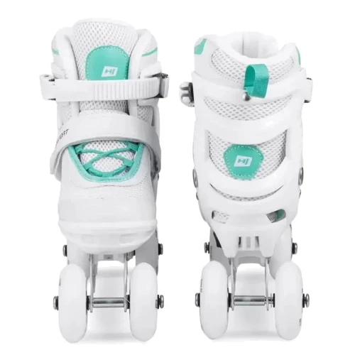 Роликовые коньки для девочки Hop-Sport 3W1 HS-903 Motion S бело-мятные: Особенности раздвижные