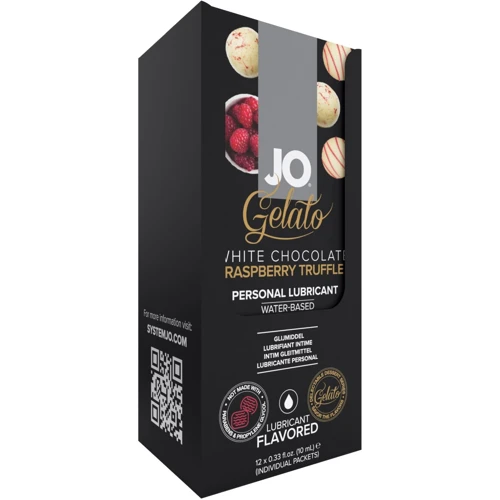 Набор лубрикантов Foil Display Box – System JO Gelato - White Chocolate Raspberry – 12 x 10ml