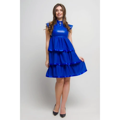 Платье FLFashion Попурри МПП 1763 44 синее вечернее удлиненное миди