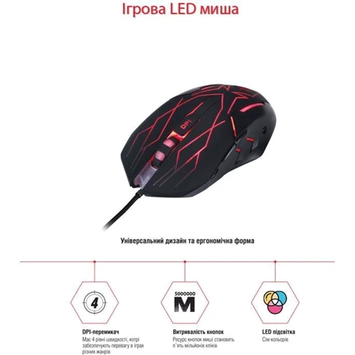 Мышь Piko FX63 Black (1283126489525): Интерфейс подключения USB