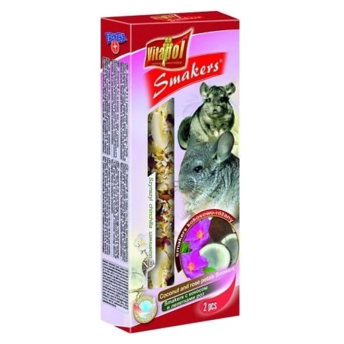 Колба Vitapol для шиншилл со вкусом кокоса и лепестков роз 100г 2 шт (17,603)