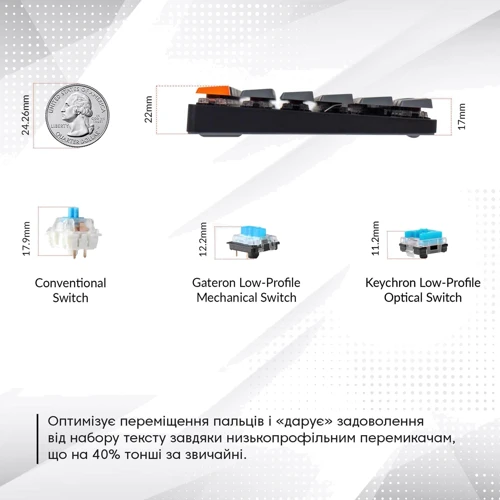 Клавіатура Keychron K1SE 87 Key Optical Mint RGB Hot-Swap Wireless UA Black (K1SEE5_KEYCHRON): інтерфейс підключення Bluetooth