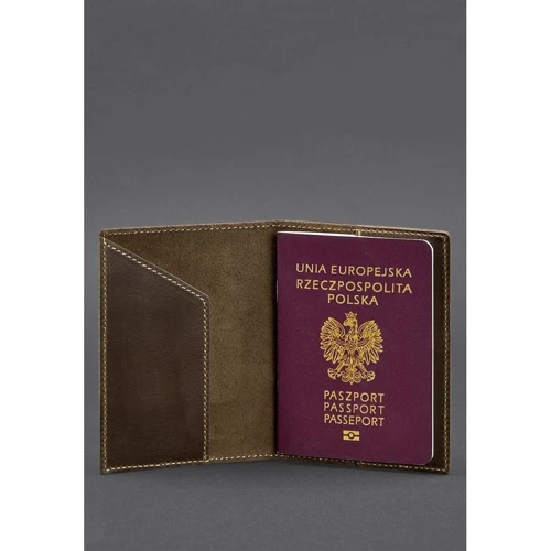 Обложка для паспорта с польским гербом BlankNote темно-коричневая (BN-OP-PL-o): Страна производитель Украина