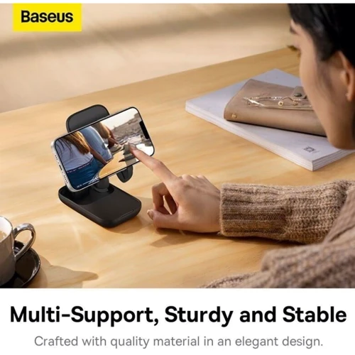 Держатель Baseus Desk Holder Seashell Folding Black (B10551500111-00) фото 10