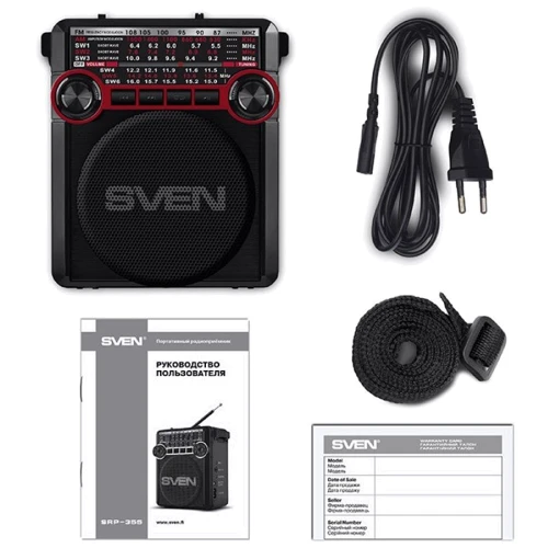 Акустика SVEN SRP-355 Red: AM / FM радио есть