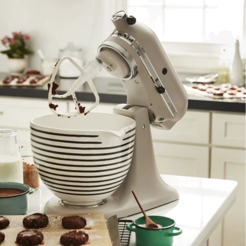 Чаша KitchenAid 4.7 л 5KSM2CB5PHS керамическая, с ручкой, белая, узор полосы