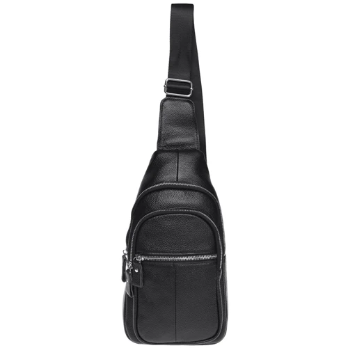 Чоловіча сумка-слінг Borsa Leather чорна (K15060-black)