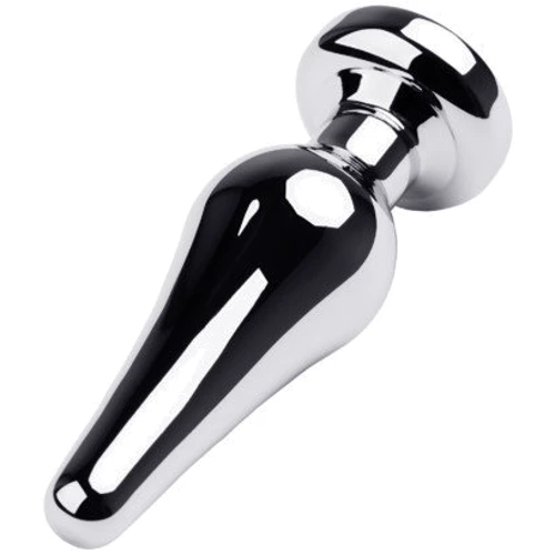 Анальная пробка с кристаллом Toyfa Metal Silver anal plug white gem