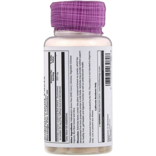 Solaray Artichoke Leaf Extract 300 mg Экстракт из листьев артишока 60 капсул: Форма выпуска Капсулы