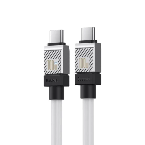 Кабель Baseus USB-C to USB-C CoolPlay Series 100W 1m White (CAKW000202) фото 4