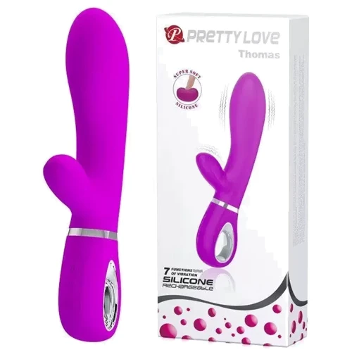 Вибратор с мягкой головкой и клиторальной стимуляцией Pretty Love Thomas, BI-014621