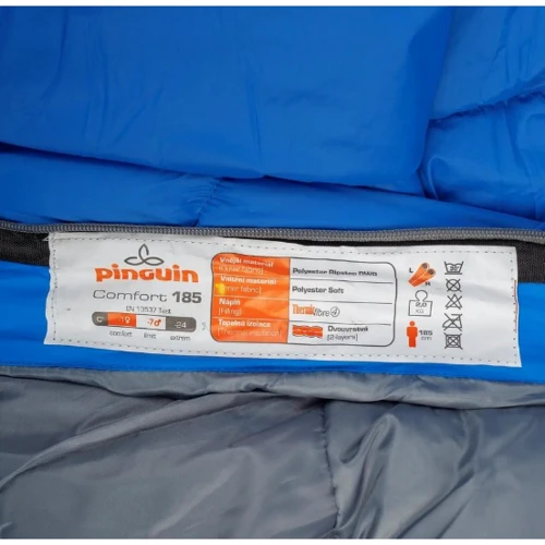 Спальный мешок Pinguin Comfort PFM (-1/-7°C) 175 см - Left Zip Blue (PNG 234756)