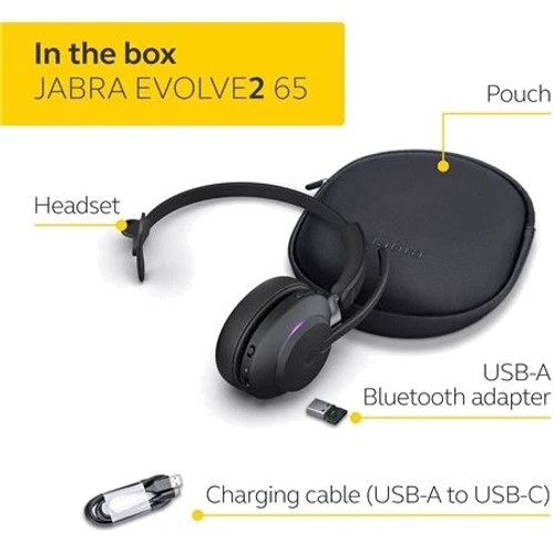 Наушники Jabra Evolve2 65 MS Mono USB-A Black (26599-899-999): Тип конструкции накладные