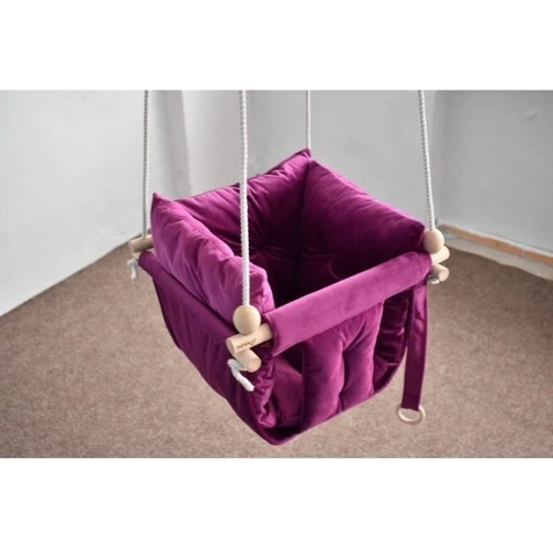 Качели детские Infancy Галетная Велюр подвесная фуксия