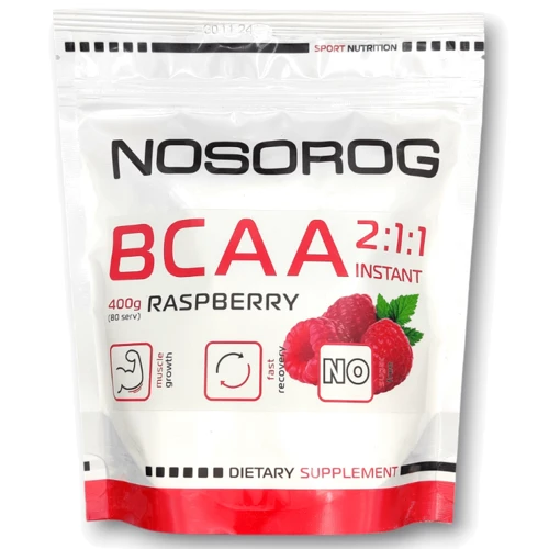 Аминокислота для спорта Nosorog Nutrition BCAA 2:1:1 400 g / 72 servings / Raspberry