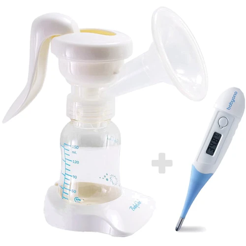 Механічний молоковідсмоктувач BabyOno Naturel (053) + термометр (118)