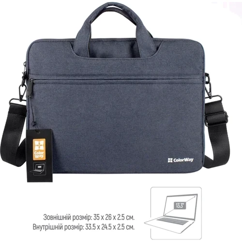 Сумка для ноутбука ColorWay 13.3" Casual Navy Blue (CW-LBC133-NV): Колір синий