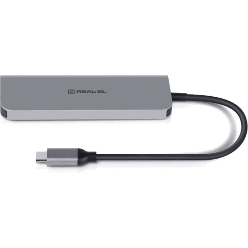 Адаптер REAL-EL Adapter USB-C to USB-C+3xUSB+HDMI Space Grey (EL123110002) фото 7