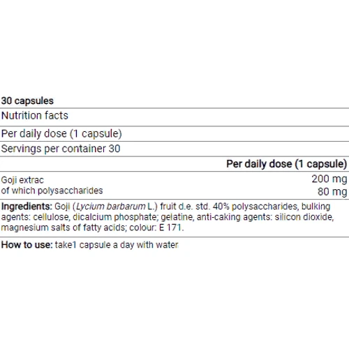 Yamamoto Nutrition Goji 30 Capsules: Форма випуску капсули