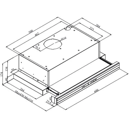 Вытяжка Amica OTS6521I: Тип монтажа Встраиваемый