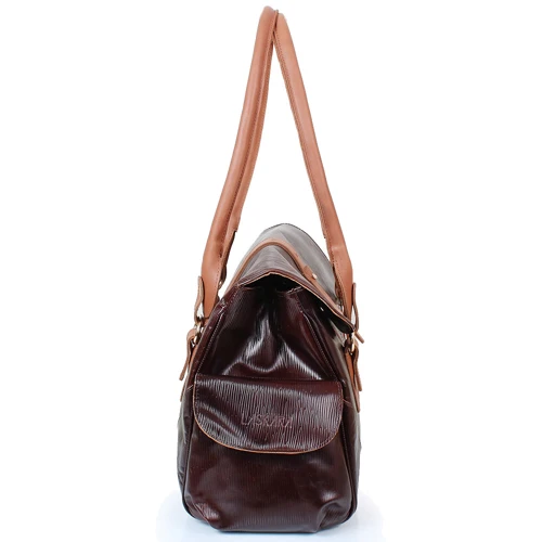Женская сумка саквояж Laskara коричневая (LK-DD233-choco-cognac): Тип Сумки