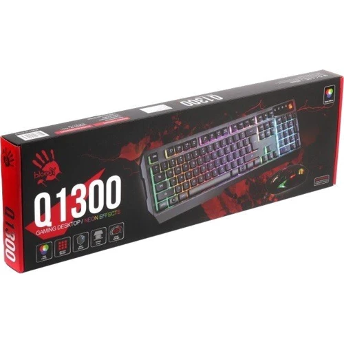 Комплект дротовий A4Tech Bloody Q1300 USB Black: Тип сенсора оптичний