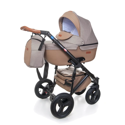 Универсальная коляска 2-в-1 Broco Capri textile cappuccino
