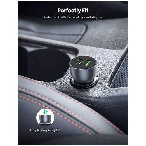 Зарядний пристрій Ugreen Car Charger 2хUSB CD213 36W Dark Blue (10144): Кількість USB-портів 2