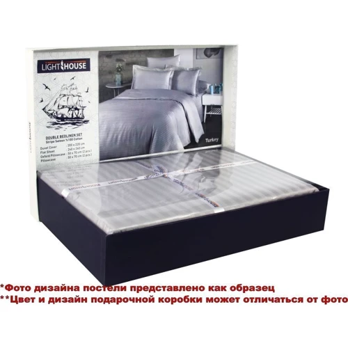 Комплект постельного белья LightHouse Exclusive Sateen Stripe Lux евро серый (50248_2,0): Размер простыни, см 240x260