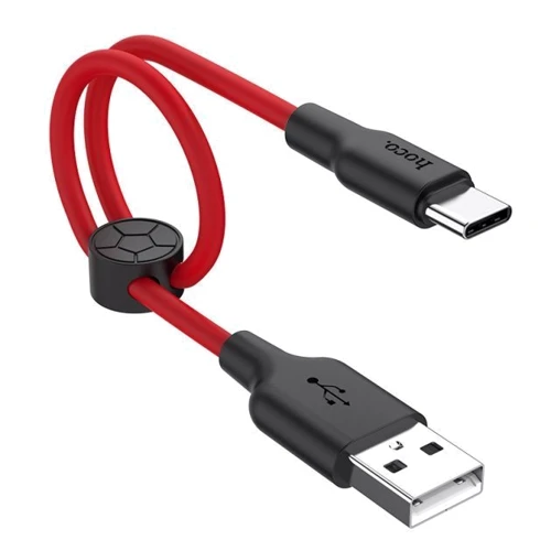 Кабель Hoco USB Cable to USB-C X21 2.4A 0.25m Black/Red
