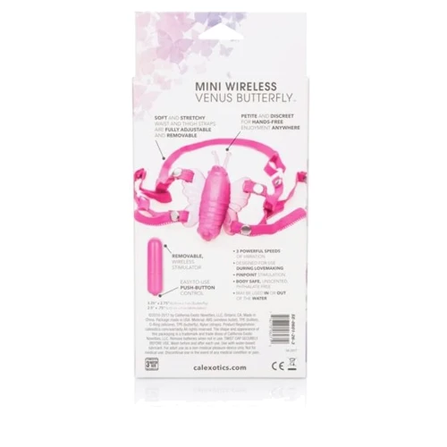Вибратор клиторальный Micro Wireless Venus Butterfly, 8x2.5 см, розовый