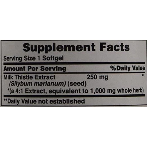Puritan's Pride Milk Thistle Extract 1000 mg 180 Softgels: Форма випуску капсули