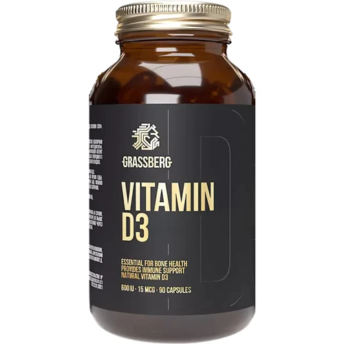 Grassberg Vitamin D3 600 IU (15 mcg) Витамин Д3 90 капсул
