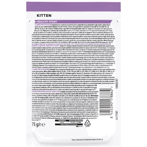 Влажный корм для котят Pro Plan Kitten Healthy Start с индейкой. Кусочки в паштете 26х75 г (8445290178862): Возраст Котята
