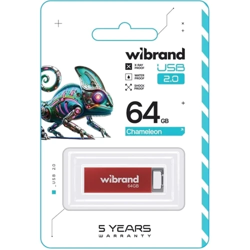 USB-флешка Wibrand 64Gb Chameleon USB 2.0 Red (WI2.0/CH64U6R): Стандарт USB USB 2.0