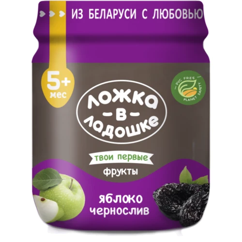 Ложка в ладошке пюре 100 г из яблок и чернослива с/б