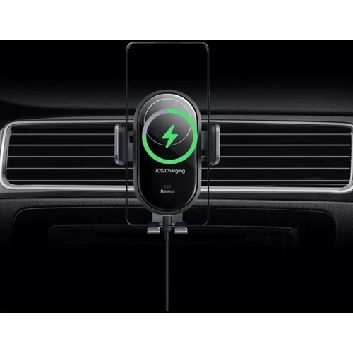 Держатель Baseus Car Holder Air Vent Wireless Charger LightChaser 15W Black (C40355900121-00) фото 11
