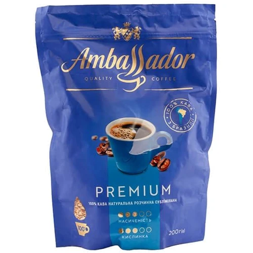 Кофе растворимый Ambassador Premium 200 г (8720254065403)
