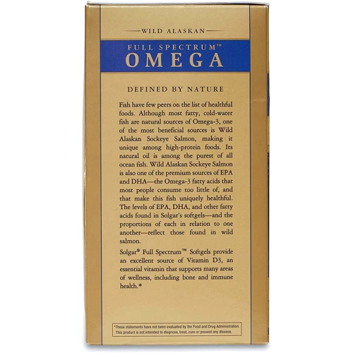 Solgar Wild Alaskan Full Spectrum Omega 120 caps Жир дикого лосося с Аляски: Тип Омега 3