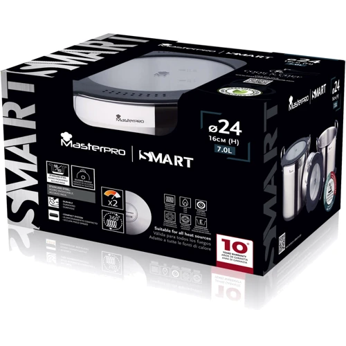 Кастрюля Bergner MasterРro Smart 24 см 7.21 л (BGEU-3779): Материал корпуса Нержавеющая сталь 18/10