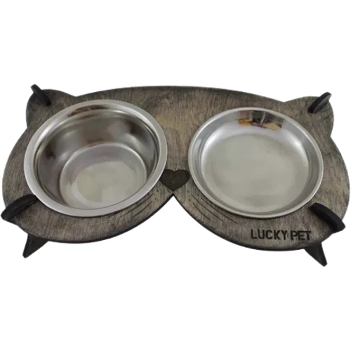 Миски на подставке Lucky Pet Cat 32x18x8 см черные (4820224213507)