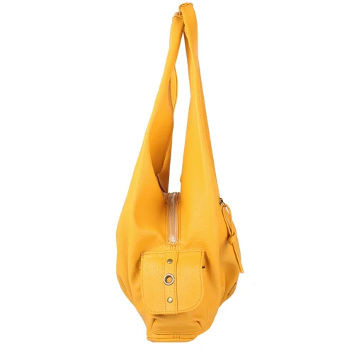 Женская сумка хобо Laskara желтая (LK-10239-yellow): Застежка Молния