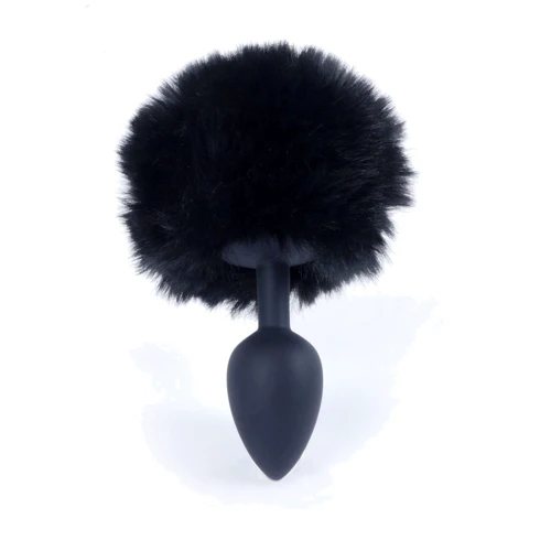 Анальная пробка BOSS Series Exclusivity Silicon Plug Bunny Tail Black